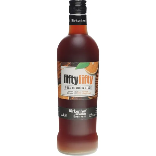 Birkenhof fiftyfifty Cola Orangen Likör 0,7 Liter 17,5 % Vol.