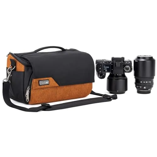 Think Tank - Mirrorless Mover 25 - Campfire Orange - Kameratasche für spiegellose Systeme, mit abnehmbaren Schultergurt und Gürteldurchlass für vielseitige Nutzung. Schneller Zugriff dank Klappdeckel mit Magnetverschluss.