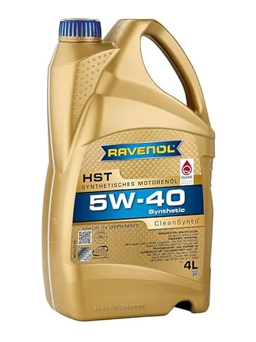 RAVENOL HST SAE 5W-40 Motorenöl - Hochwertiges Motorenöl mit CleanSynto Technologie, ideal für PKW Benzin- und Dieselmotoren. Bietet exzellente Leistung und Schutz, perfekt für anspruchsvolle Fahrer.