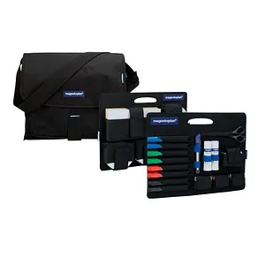 Magnetoplan Moderationstasche Messenger 11117 - Zubehör Planung: Komplettset mit über 1300 Teilen für mobiles Arbeiten, inklusive strapazierfähiger, abwaschbarer Tasche mit Tragegurt und herausnehmbarem Zubehör-Kit.