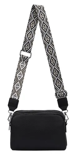 ITALYSHOP24 Schultertasche Damen Tasche Bodybag Umhängetasche Crossbody Brusttasche Handtasche, Crossover Muster Taschengurt Smartphone Geldtasche Abend Handy Clutch