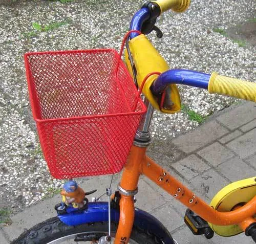 Kinderfahrradkorb Metall beschichtet Kinder Fahrrad Lenker Einkaufs Korb rot