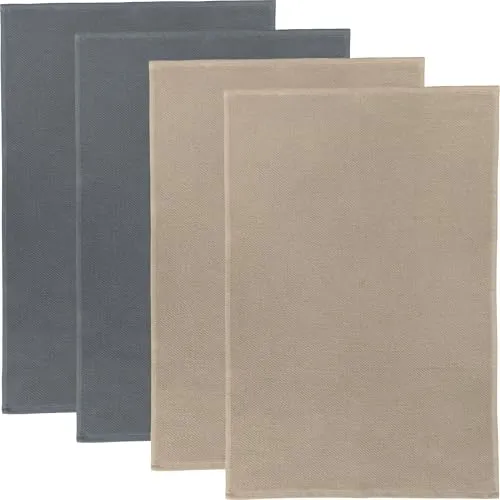 Erwin Müller Frottier-Geschirrtuch 4er-Pack grau/beige von Erwin Müller