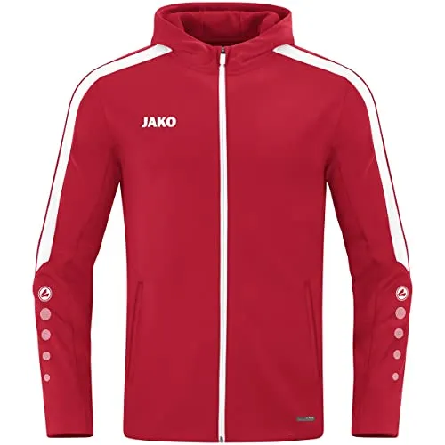 JAKO Kinder Kapuzenjacke Power, Rot, 164 - Funktionsjacke für Kinder, atmungsaktiv mit flauschigem Fleece-Innenfutter, ideal für Sport und Freizeit bei kaltem Wetter.