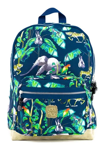 Pick&PACK Rucksack Happy Jungle - Schulranzen für kleine Abenteurer, aus 100% recyceltem Material, mit gepolstertem Rücken und reflektierenden Elementen für mehr Sicherheit.