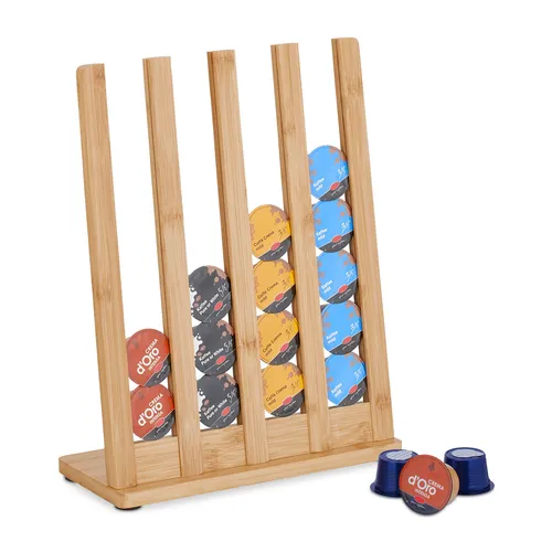 Cafissimo Kapselhalter - Praktischer Kapselständer aus Bambus, ideal zur Aufbewahrung von Kaffeekapseln, passend für Tchibo, sorgt für Ordnung in der Küche.