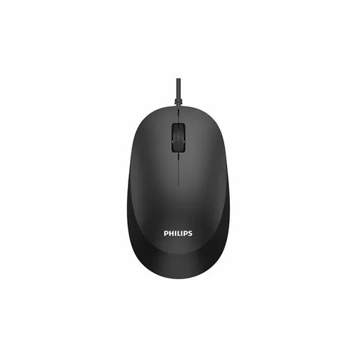 PHILIPS Maus SPK7207B - Kabelgebunden, ergonomisches Design mit 1.200 DPI Sensor, leise Klicks für komfortable Nutzung im Büro und unterwegs