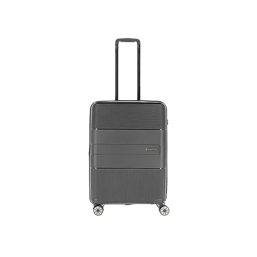 Travelite Hartschalenkoffer Waal M Schwarz - Robuster Trolley für Reisen - Koffer aus bruchfestem Polypropylen mit integrierter TSA LOCK® Funktion für sichere Reisen. Ideal für Wochenendausflüge und als Handgepäck zulässig.