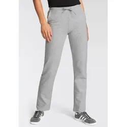 Sweathose FLASHLIGHTS, Damen, Gr. 32/34, N-Gr, grau (hellgrau, meliert), Sweatware, Obermaterial: 90% Baumwolle, 5% Elasthan, 5% Viskose, meliert, Basic, lässig geschnitten lang, Hosen Sweathose, Mit Geradem Bein