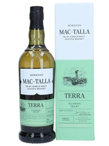 Morrison Mac-Talla - Terra Islay Single Malt Whisky - Whisky, 46% vol. mit intensivem Torfrauch, gereift in ex-Bourbon-Casks, der die Vielfalt der Islay Whiskys verkörpert.