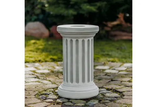 gartendekoparadies.de Gartenfigur Runder Sockel Podest - Figuren - Elegantes runde Podest, 49 cm hoch, frostbeständig, ideal zur Präsentation von Skulpturen und schafft antikes Flair im Garten.