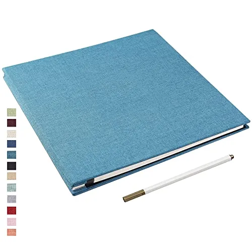 Yopih Selbstklebende 10x15 Fotoalbum Einkleben und zum Selbstgestalten Groß leinen Photoalbum mit 40 weißen Seiten, Hochzeit Jahrestag Geburtstag Geschenke, mit einem Kugelschreiber, 33x32cm