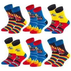 TippTexx 24 Socken 6 Paar bunte Kindersocken, sanfte Baumwolle, für Mädchen & Jungen bunt 23-26