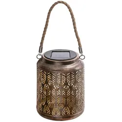 Dehner Solar-Laterne Chiara, warmweiß, Ø 12 cm - Stimmungsvolle Solar-Laterne für den Außenbereich. Mit filigranem Lochmuster zaubert sie faszinierende Schatten und leuchtet bis zu 6 Stunden. Ideal für Garten, Balkon oder Terrasse – für eine gemütliche Atmosphäre.