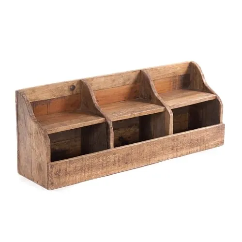 DESIGN DELIGHTS WANDREGAL Storage 60 | Mahagoni Holz, 3 Fächer - Schweberegal aus handgefertigtem Mahagoni Holz, ideal für vielseitige Nutzung in Küche, Flur oder Büro. Jedes Regal ist ein Unikat mit warmem Charme und einzigartigen Merkmalen.