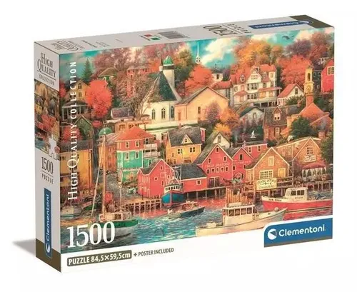 Puzzle 1500 Compact Good Times Harbor Clementoni 8005125317134