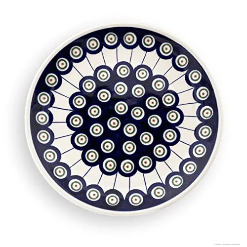 Bunzlauer keramik Teller Ø19,5 cm – flacher Frühstücksteller, Essteller, Speiseteller, Kuchenteller (Dekor 8)
