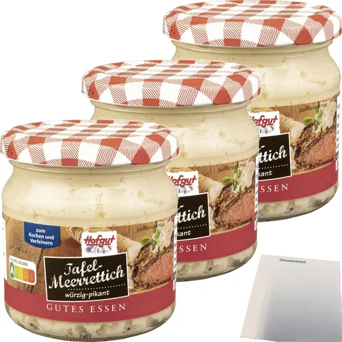 Hofgut Tafel Meerrettich 3er Pack 3x200g Glas usy Block von Hofgut