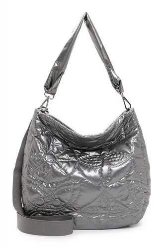 SURI FREY Beutel Sherry 14081 - Wattierte Damen Handtasche in Darksilver - Damen-Henkeltaschen mit stylischem, gesteppter Design und verschiedenen Schulterriemen für individuellen Tragekomfort. Geräumiges Hauptfach für all Ihre Utensilien. Maße: 32 x 27 x 12 cm.