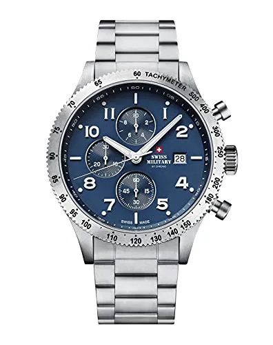 Swiss Military SM34084.02 Chronograph Herrenuhr 42mm - Armbanduhren mit 10 ATM Wasserdichtigkeit, sportlich und elegant, ideal für aktive Männer, die Stil und Funktionalität schätzen.