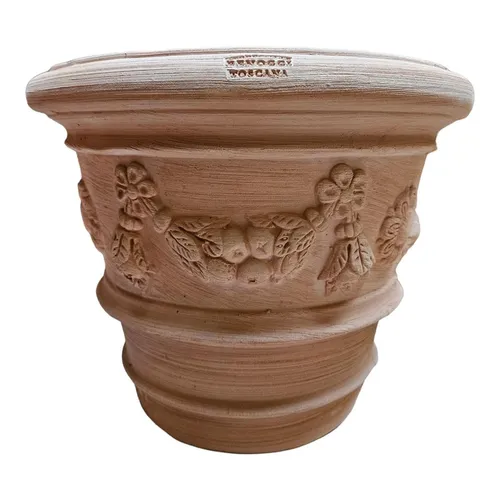 Pflanzgefäß Übertopf Blumenkübel Blumentopf Terrakotta Italien 