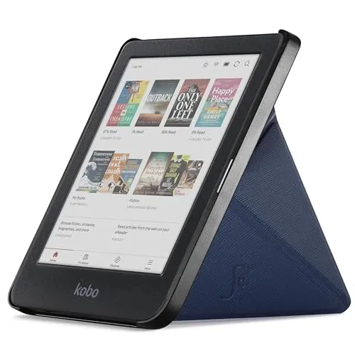 Forefront Cases Hülle für Kobo Clara Colour/Color und Kobo Clara BW (Modell: 2024) - Schutz-Hülle und Ständer - Auto Schlaf Wach Funktion, Dünn und Leicht (Origami Design) Tasche - Marineblau