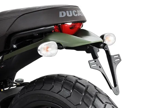 ZIEGER Kennzeichenhalter für Ducati Scrambler 800 (2015-2017) - Hochwertige Kennzeichenhalterung aus pulverbeschichtetem Metall, speziell für Ducati Scrambler 800, inklusive Montagezubehör und 1 Jahr Herstellergarantie.