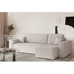 Kaiser Möbel Ecksofa mit Schlaffunktion und Bettkasten, L-Form Beige - Ecksofa L-Form mit Schlaffunktion und Bettkasten, ideal für gesellige Abende. Hochwertiger Neve-Stoff sorgt für Komfort und Stil in jedem Raum.