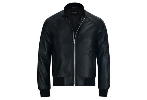 Bohmberg HARDBOILED Herren Bomberjacke ''KAORI'' aus edlem Lammnappa-Leder - Hochwertige und weiche Übergangsjacke für stilvolle Looks. Perfekt für den Alltag mit elastischen Bündchen für optimalen Sitz.
