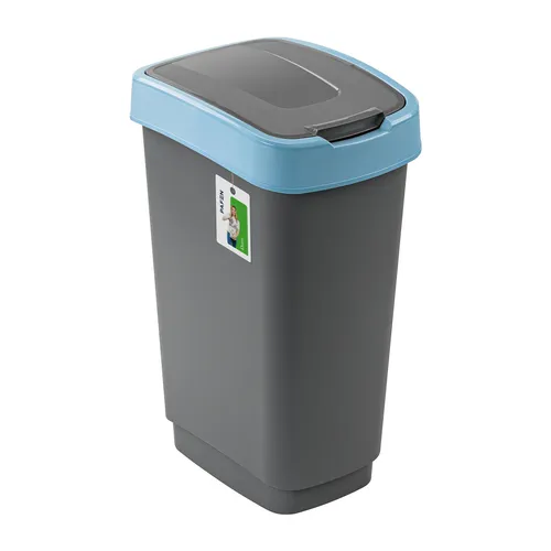 Mülleimer Abfalleimer Mit Deckel 50L Blau Abfallbehälter Müll PAFEN 41x30x61