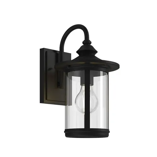 Lindby Außen-Wandleuchte Zayn, dimmbar, Antik, Schwarz - Elegante Außenwandleuchte Zayn aus Aluminium und klarem Glas, ideal für Hauseingänge. Dimmbare Funktion sorgt für individuelle Lichtstimmung und Sicherheit in der Dunkelheit.