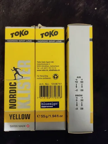 Toko Nordic Klister Yellow; Tube; 55 ml;  Schnee Temp -0°C bis -2°C; NP 9,95 €