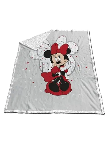 Decke – Disney Minnie im Kleid, Rot, 130 x 170 cm