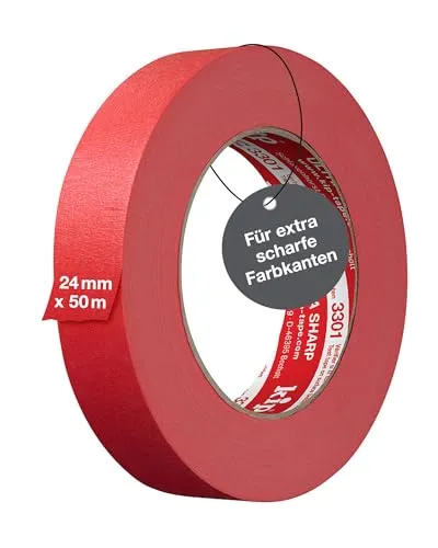 Kip Ultra Sharp® - Kreppband für Malerarbeiten 24 mm x 50 m | Perfekte Farbkanten ohne Vorstreichen dank Ultra Sharp Technologie | Malerkrepp zum Streichen und Lackieren | UV-beständig bis 80°C