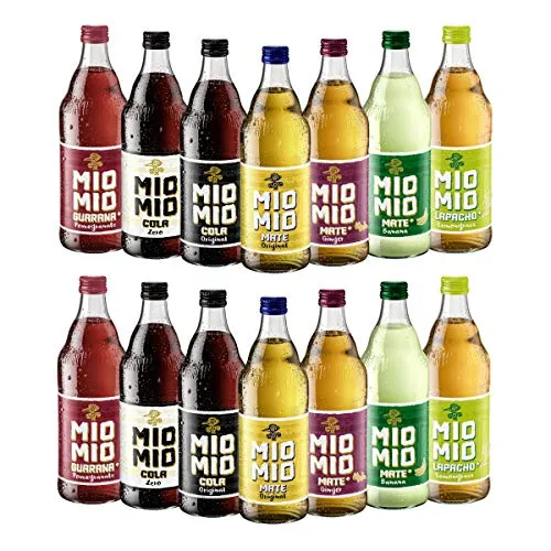 Mio Mio Limonade Probierpaket 14 Flaschen - Softdrinks: Entdecken Sie 7 verschiedene Geschmacksrichtungen, vegan und erfrischend, ideal für jeden Anlass!