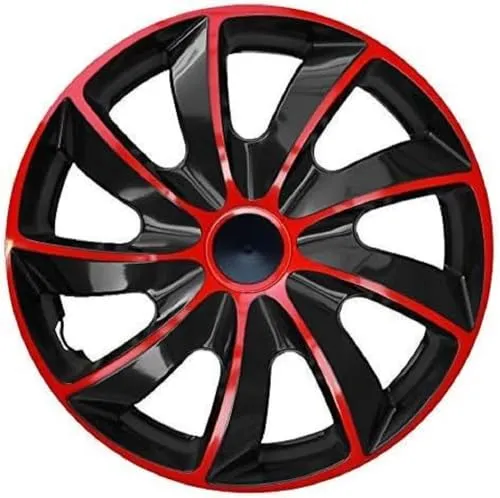 Radzierblende Quad schwarz/rot 17 Zoll 4er Set - Radkappen für 17 Zoll Reifen, langlebig und einfach zu montieren, verleihen Ihrem Fahrzeug einen sportlichen Look.