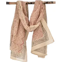 Guru-Shop Sarong Leichter Pareo, Sarong, handbedrucktes.. beige|rot