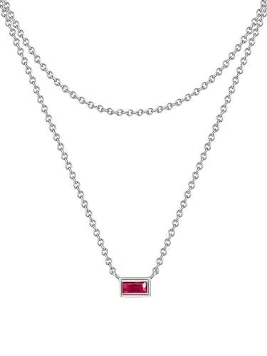 Glanzstücke München Damen Halskette aus 925/- Sterling Silber mit Korund - Elegante Halskette aus 925/- Sterling Silber, rhodiniert für zusätzlichen Glanz. Perfekt für besondere Anlässe oder als stilvolles Accessoire im Alltag.