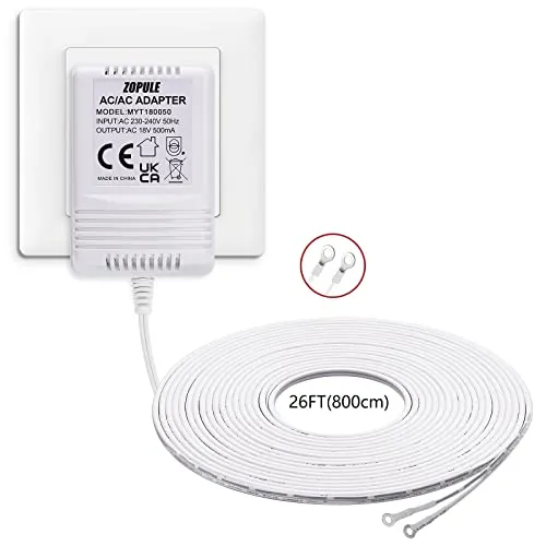 18V 500mA Türklingel Transformator,Video-Türklingel-Netzteil für alle Versionen von Ring Doorbell, Nest Hello und Wyze Video-Türklingel, 8M (315