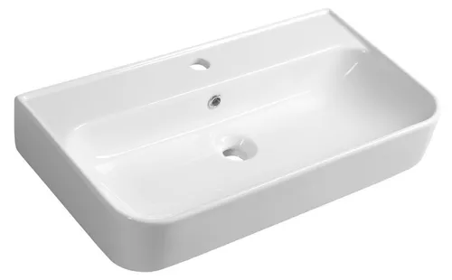 Isvea SISTEMA U Keramik-Waschtisch 70x38 cm in Weiß - Eleganter Keramik-Waschtisch mit klassischem Design, ideal für Ihr Badezimmer. Maße: 70x38 cm, inklusive Überlauf und 1 Armaturloch. Einfache Wandmontage für vielseitige Einsatzmöglichkeiten.