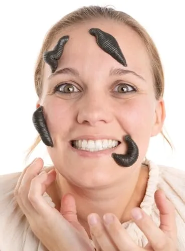 Blutegel aus Silikon zum Ankleben - Halloween Kostüm-Zubehör und Horror-Dekoration