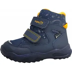 Superfit Jungen Glacier Warm Gefütterte Gore-tex Schneestiefel, Blau Orange 8020, 25 EU Weit - Wanderschuhe für Kinder mit flexibler, leichter und rutschfester Sohle – idealer Halt bei Schnee und Glätte, perfekt für breitere Füße.