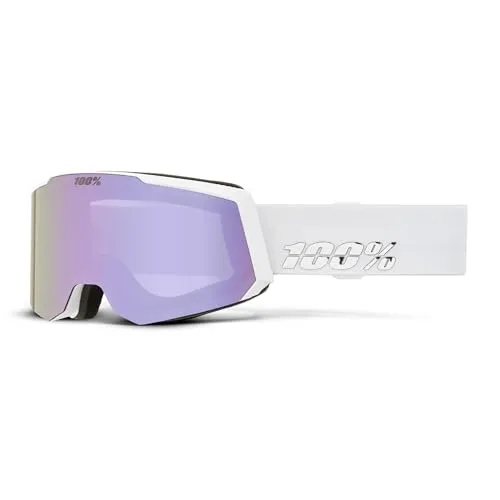 100% Snowcraft S Hiper Skibrille - Weiss, One Size - Wintersport-Brillen für beste Sicht bei Schnee und Sonne, mit innovativer Hiper-Technologie für kontrastreiches Sehen und Schutz vor UV-Strahlen.
