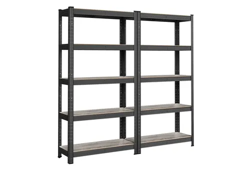 SONGMICS Standregal Bücherregale, 2-tlg., Bücherregale, Küchenregale,5 Ablagen, verstellbar, 150 x 75 x 30 cm