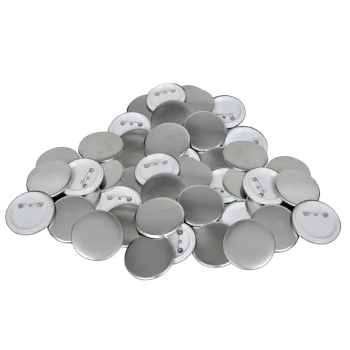 Button-Teile 58 mm - 500 Stück - DIY-Button-Teile für individuelle Werbe-Buttons. Ideal für Firmenlogos und Events. Leichte Kunststoff-Rückseite, einfache Handhabung, Lieferung mit 500 Sets.