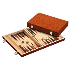 BG Backgammon Kassette Nikiforos aus Holz - Gesellschaftsspiel mit eleganter Holz-Kassette, perfektes Design und platzsparend, ideal für spannende Spielabende mit Familie und Freunden