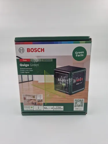 Bosch Kreuzlinienlaser Quigo Green II - Präziser 500-540 nm Laser, ideal für exakte Ausrichtungen und Bauprojekte