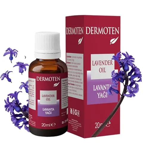 DERMOTEN Reines Lavendelöl, 100% Natürliches Atherisches Öl in Therapeutischer Qualität für Aromatherapie, Hautpflege und Entspannung, Bio, Stressabbau, Schlaf & Massage, 20 ml