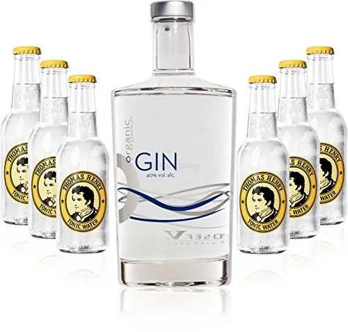 Gin Tonic Set - Organic Gin 0,7l 700ml (40% Vol) + 6x Thomas Henry Tonic Water 200ml inkl. Pfand MEHRWEG