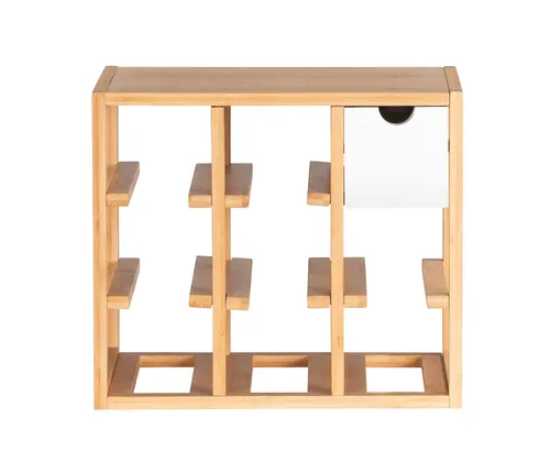 Wenko Weinregal Flaschenregal quadratisch aus Bambus in weiß von WENKO